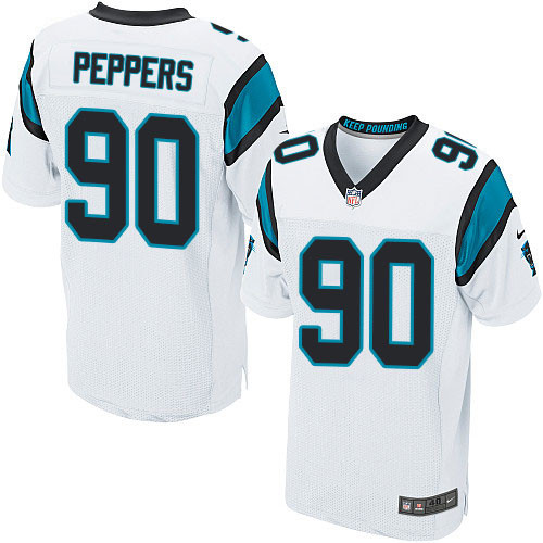 Nike Panthers #90 Julius Peppers White Men's Stitched NFL Elite Jersey